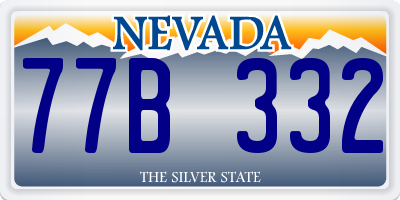 NV license plate 77B332