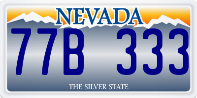 NV license plate 77B333