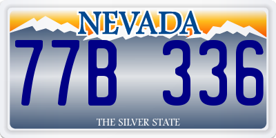 NV license plate 77B336
