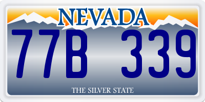 NV license plate 77B339
