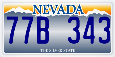 NV license plate 77B343