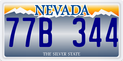 NV license plate 77B344