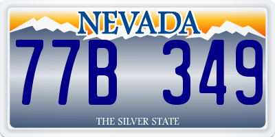 NV license plate 77B349