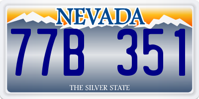 NV license plate 77B351