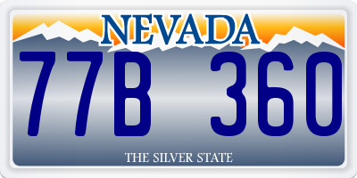 NV license plate 77B360