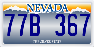 NV license plate 77B367