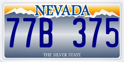 NV license plate 77B375