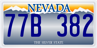 NV license plate 77B382