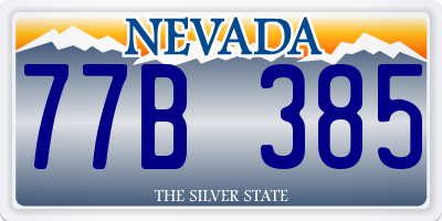 NV license plate 77B385