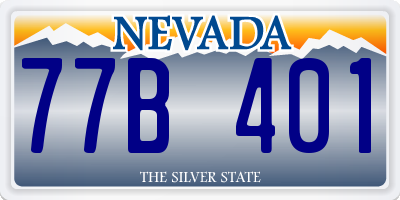 NV license plate 77B401