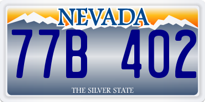 NV license plate 77B402