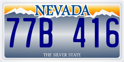 NV license plate 77B416