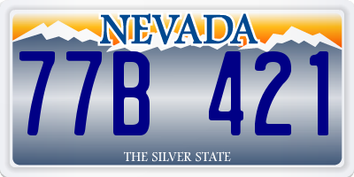 NV license plate 77B421
