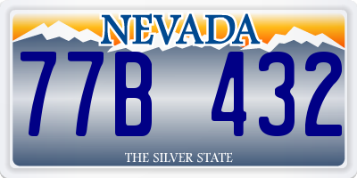 NV license plate 77B432