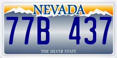 NV license plate 77B437