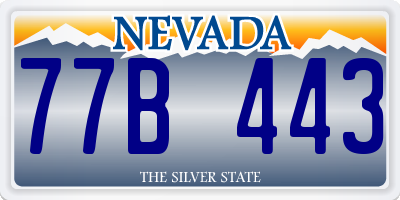 NV license plate 77B443