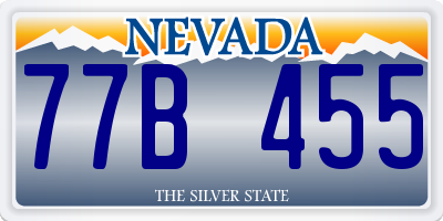NV license plate 77B455