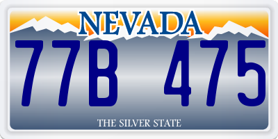 NV license plate 77B475