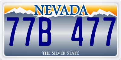 NV license plate 77B477