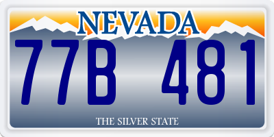 NV license plate 77B481