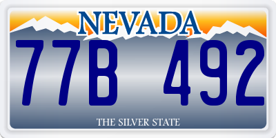 NV license plate 77B492