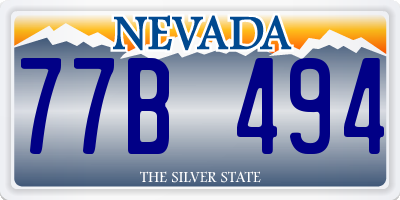 NV license plate 77B494