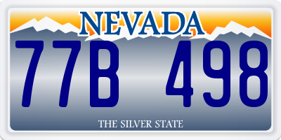 NV license plate 77B498