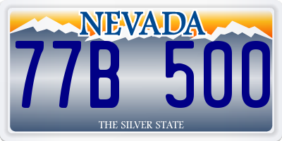 NV license plate 77B500