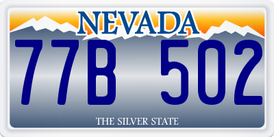 NV license plate 77B502