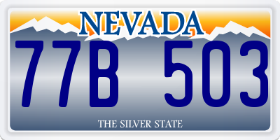 NV license plate 77B503