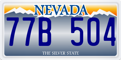 NV license plate 77B504