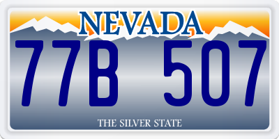 NV license plate 77B507