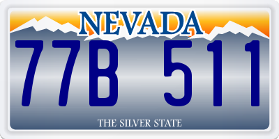 NV license plate 77B511