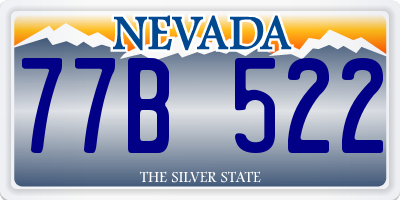 NV license plate 77B522