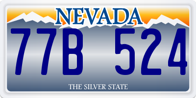 NV license plate 77B524