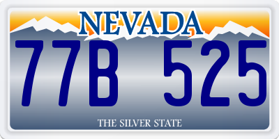 NV license plate 77B525