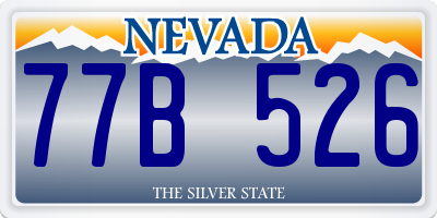 NV license plate 77B526