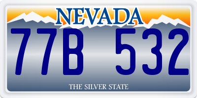NV license plate 77B532