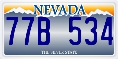 NV license plate 77B534