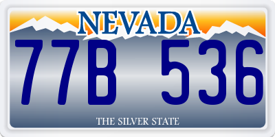 NV license plate 77B536
