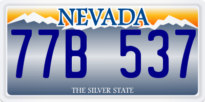 NV license plate 77B537