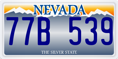 NV license plate 77B539