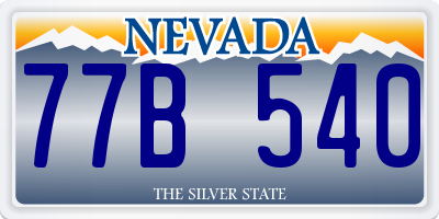 NV license plate 77B540