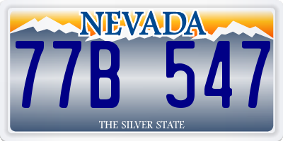 NV license plate 77B547