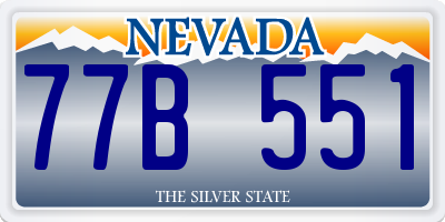 NV license plate 77B551