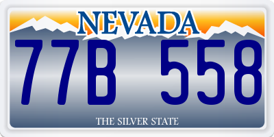 NV license plate 77B558