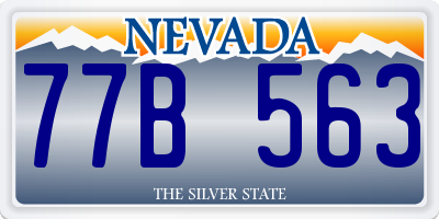 NV license plate 77B563