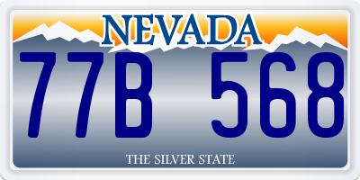NV license plate 77B568