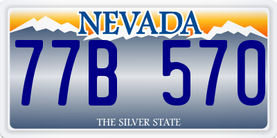 NV license plate 77B570