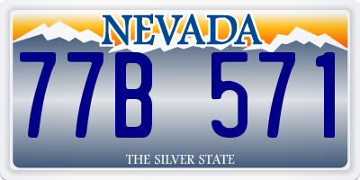 NV license plate 77B571